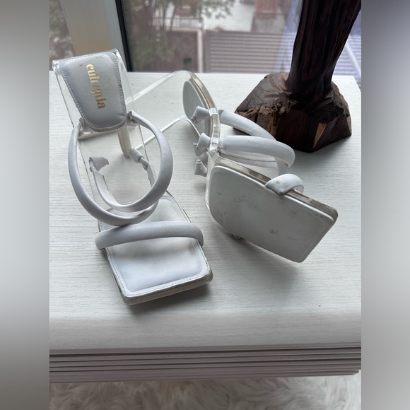 Cult Gaia Letta Strappy Sandals Sz 37.5 Clear PVC Pumps
Acrylic Stiletto Heels - Picture 5 of 7